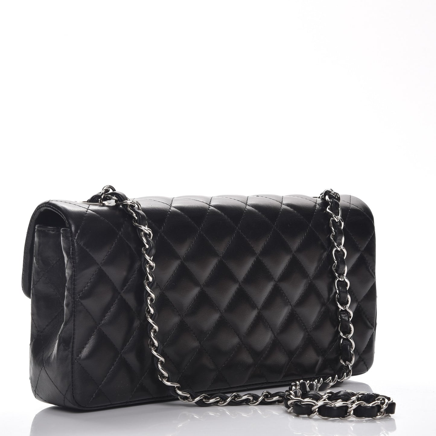 Lambskin Quilted East West Flap Black