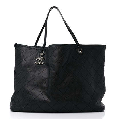 Chanel Grained Calfskin Large Shopping Fever Tote Black 3 of 22