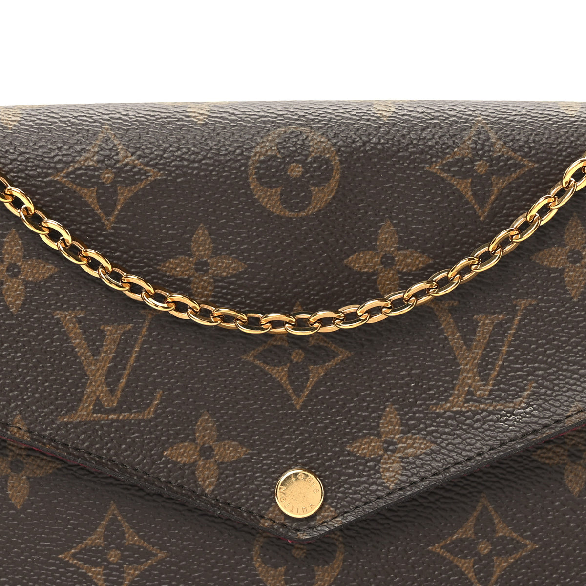 Louis Vuitton Monogram Pochette Felicie Chain Wallet Fuchsia 8 of 10