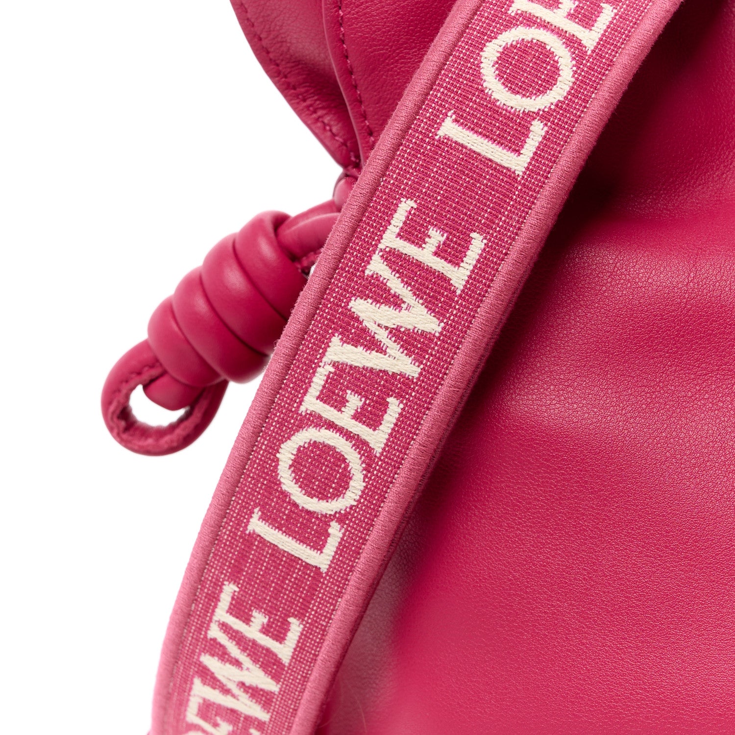 Loewe Satin Calfskin Monochrome Flamenco Knot Clutch Ruby Red Glaze 9 of 12