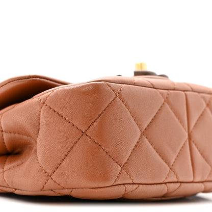 Chanel Lambskin Wenge Quilted Mini Fashion Wood Square Flap Light Brown 9 of 12