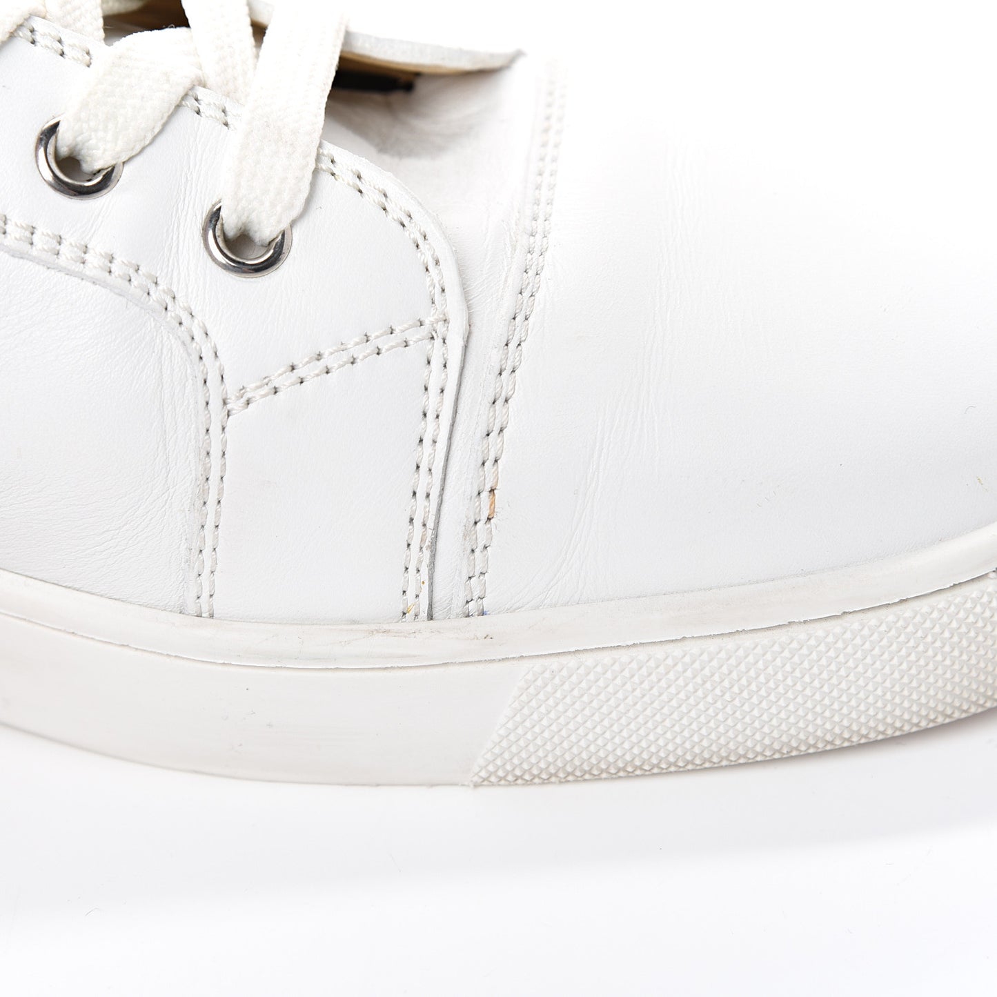 Calfskin Mens Louis Flat Sneakers 41.5 White