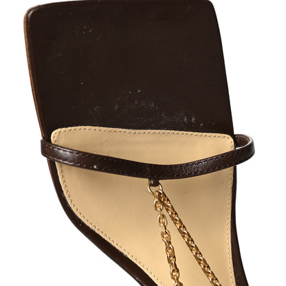 Bottega Veneta Lambskin Stretch Chain Strap 90mm Sandals 38 Ebony 8 of 8