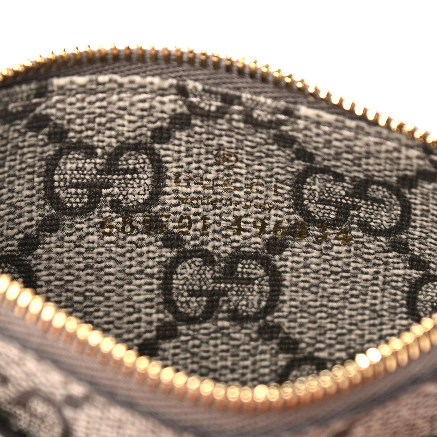 X BALENCIAGA GG Supreme Monogram Zip Card Case Beige Ebony