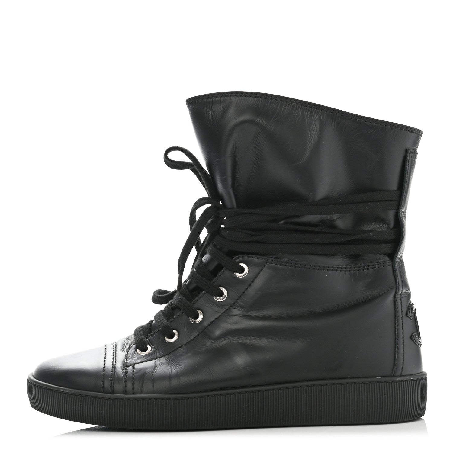 Chanel Lambskin Boots 38 Black 1 of 11