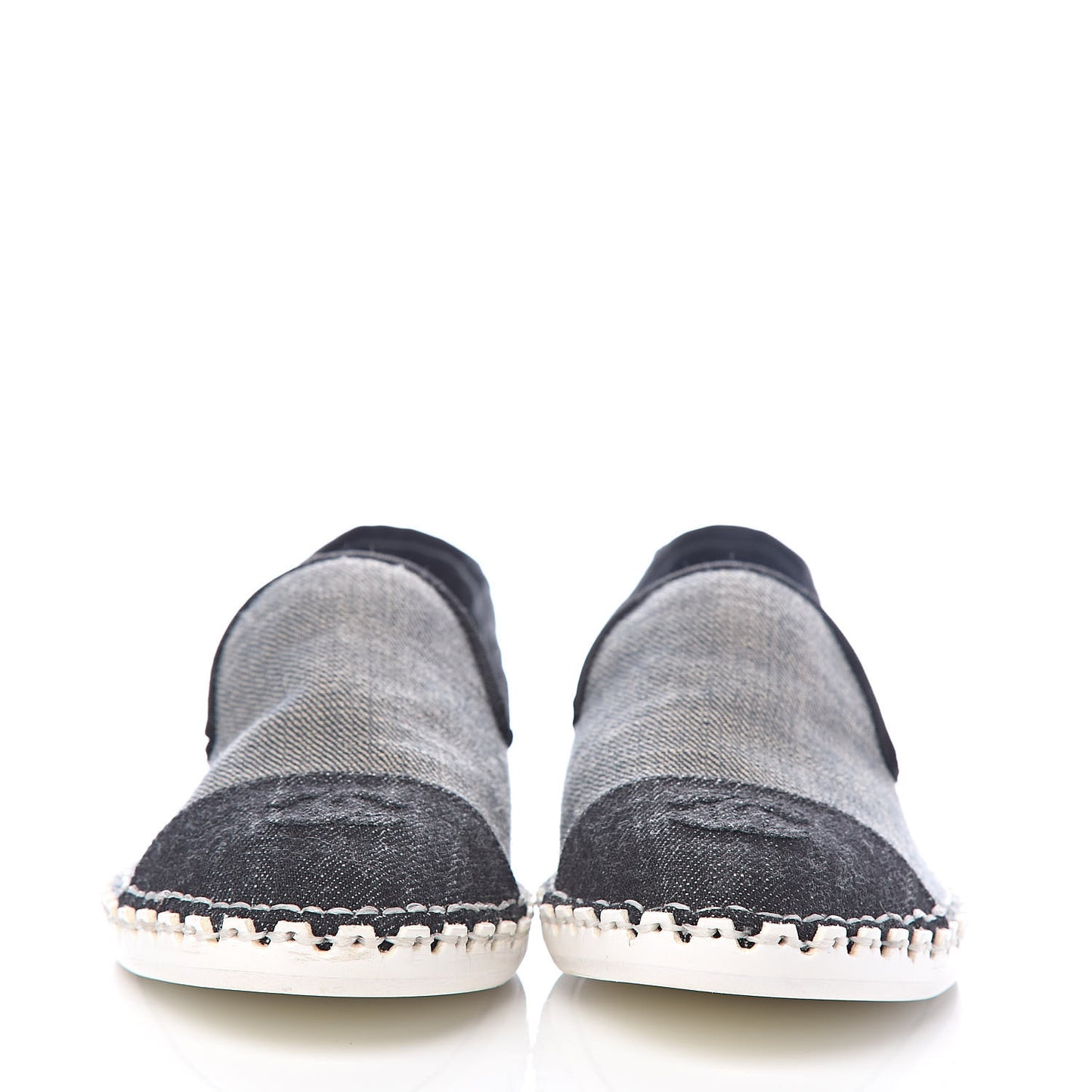 Fabric Chain CC Mocassin Loafer 38 Blue Navy