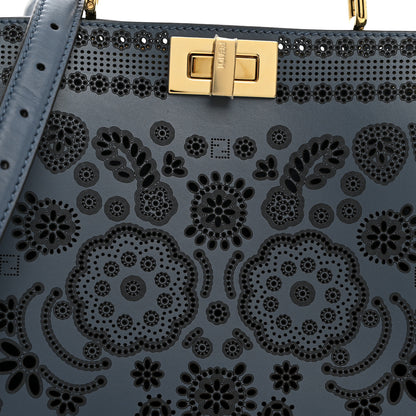 Fendi Calfskin Shiny Nappa Laser Rate Bandana Small Peekaboo I SEE U Satchel Myrtle 8 of 10
