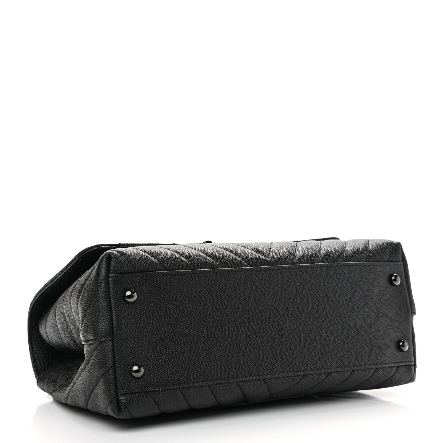 Chanel Caviar Chevron Quilted Small Coco Handle Flap So Black 4 of 10