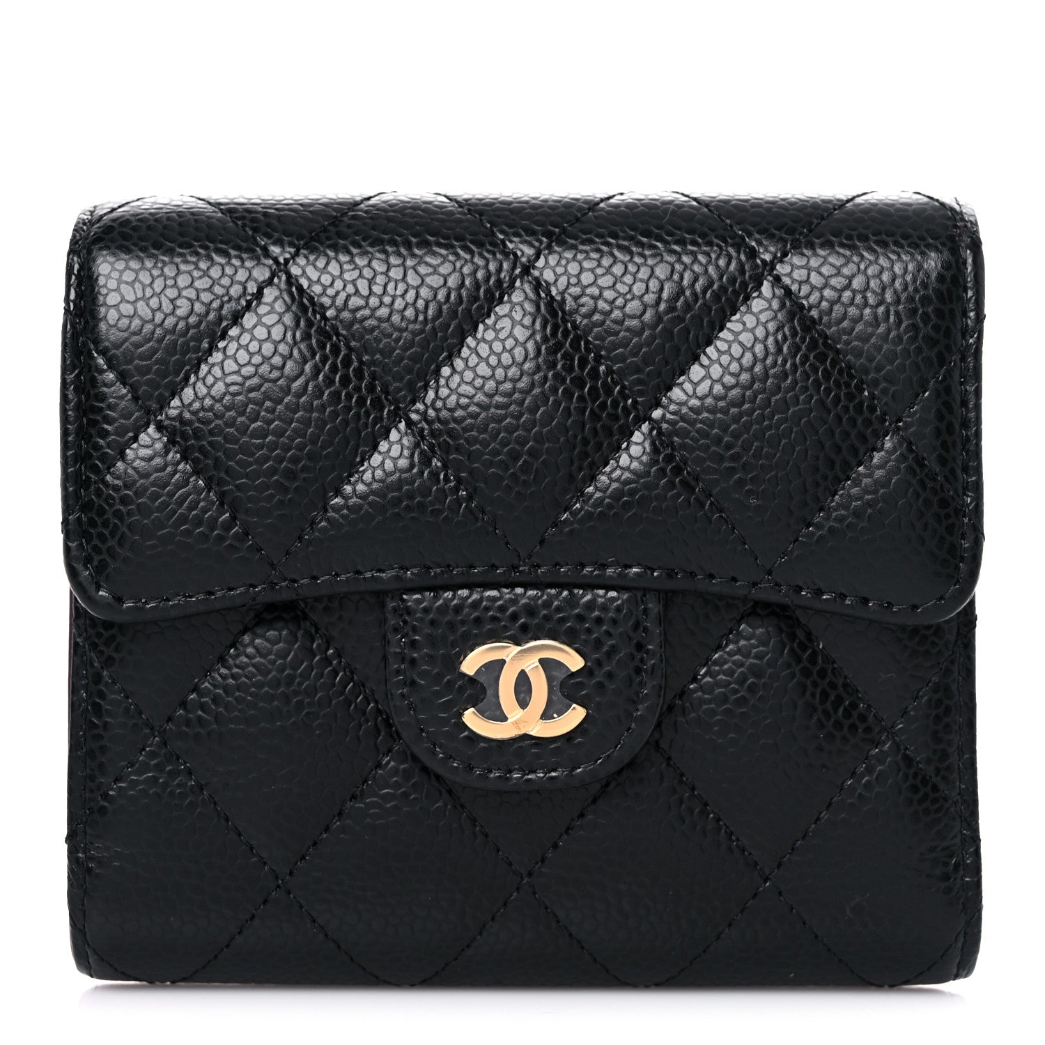 Chanel Caviar Quilted Compact Flap Wallet Black 1 of 8