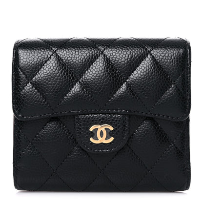 Chanel Caviar Quilted Compact Flap Wallet Black 1 of 8
