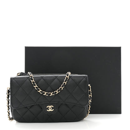 Chanel Caviar Quilted Flap Phone Holder With Chain Black 14 of 14
