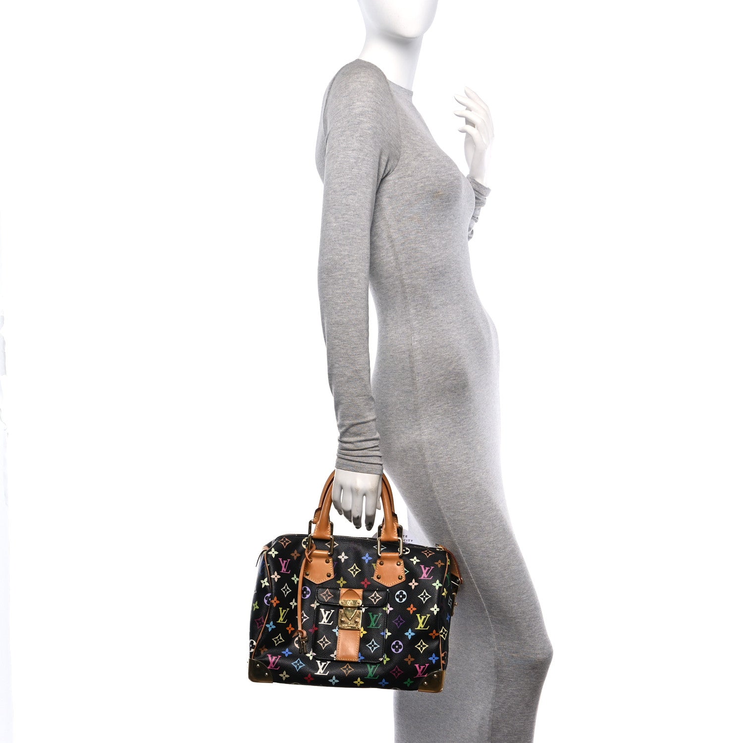Louis Vuitton Monogram Multicolor Speedy 30 Black 2 of 9