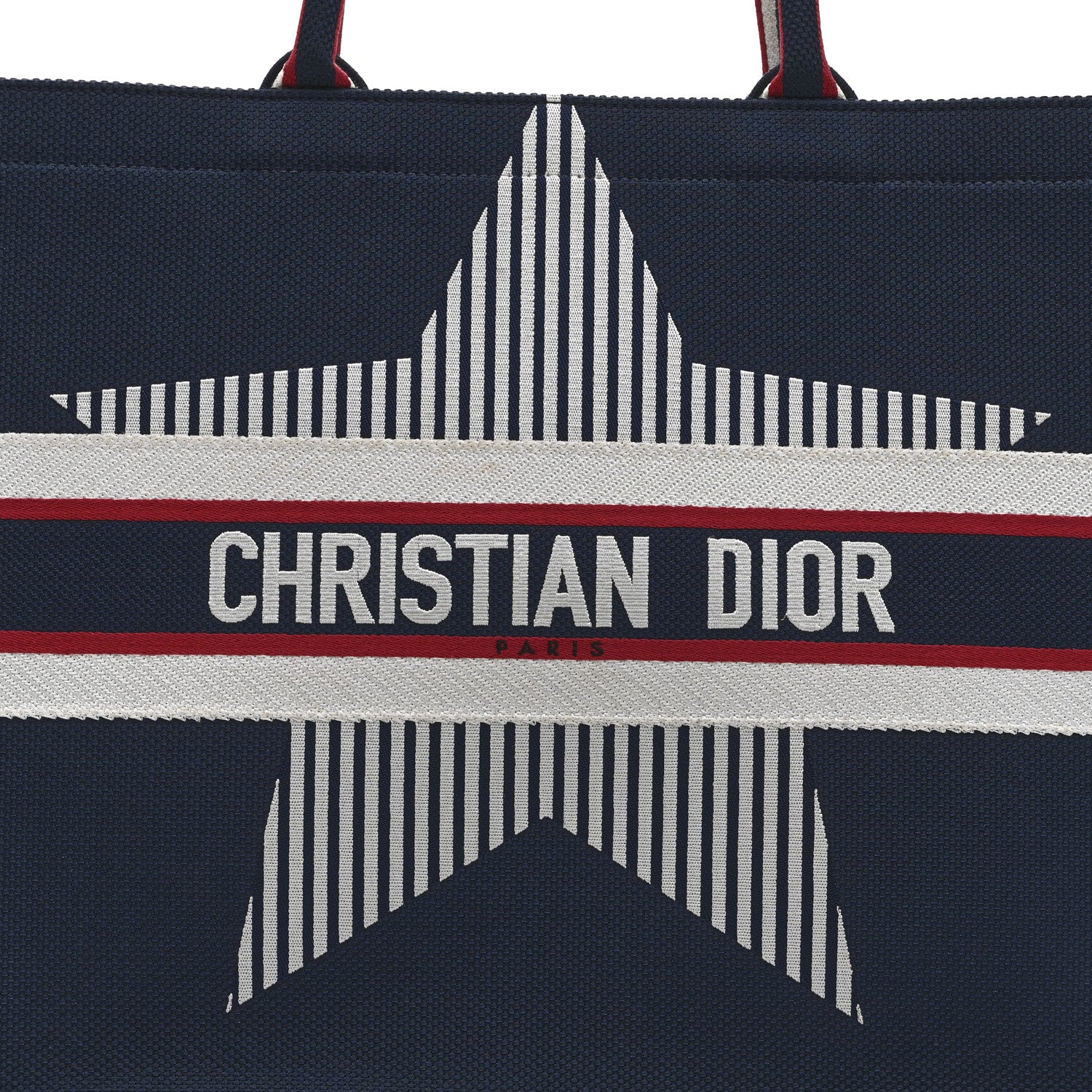Christian Dior Canvas Embroidered Large Dioralps Book Tote Blue 8 of 10