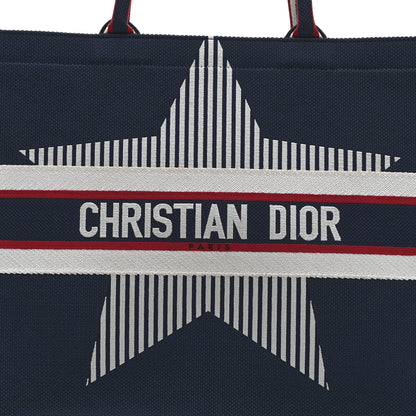 Christian Dior Canvas Embroidered Large Dioralps Book Tote Blue 8 of 10