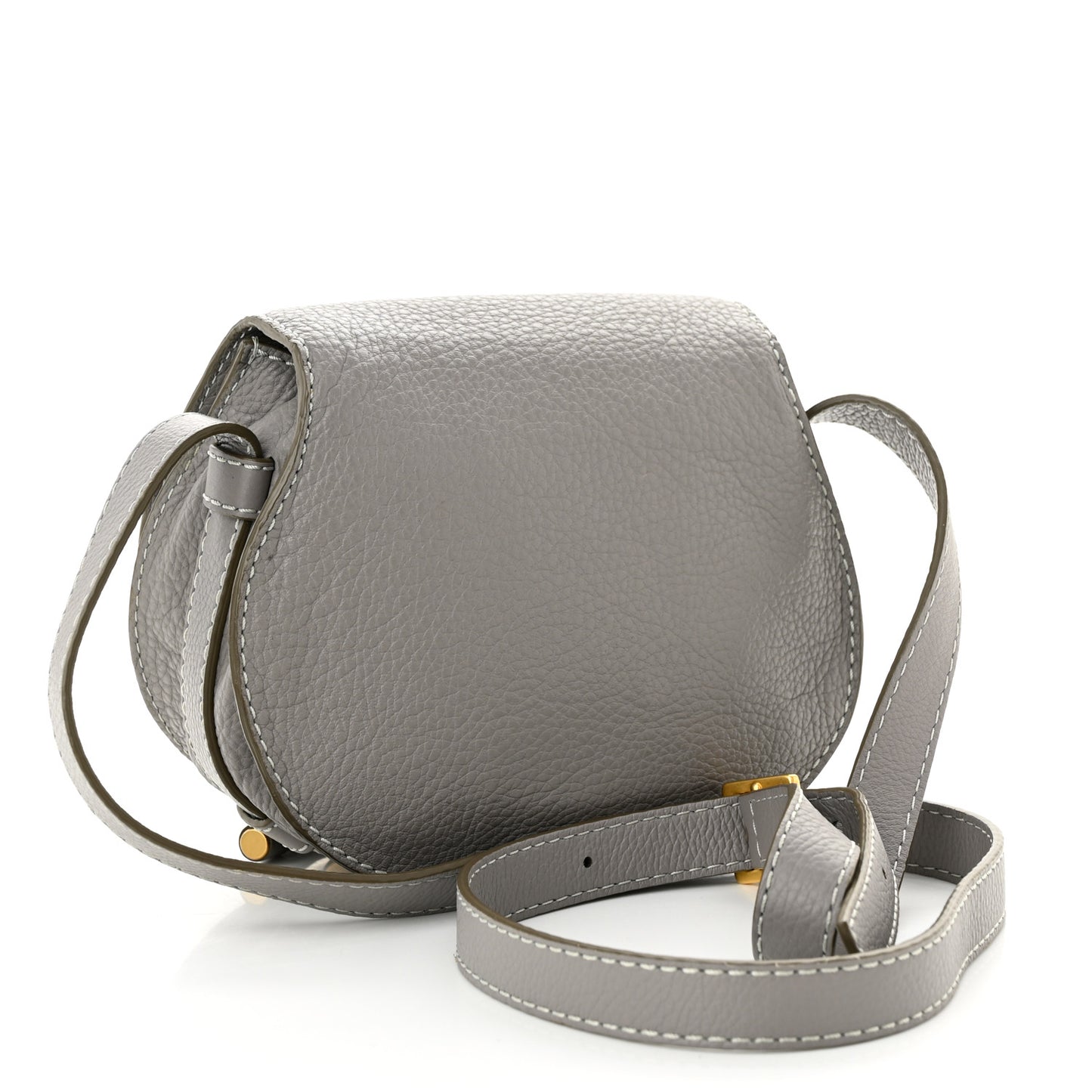 Calfskin Mini Marcie Round Crossbody Bag Cashmere Grey