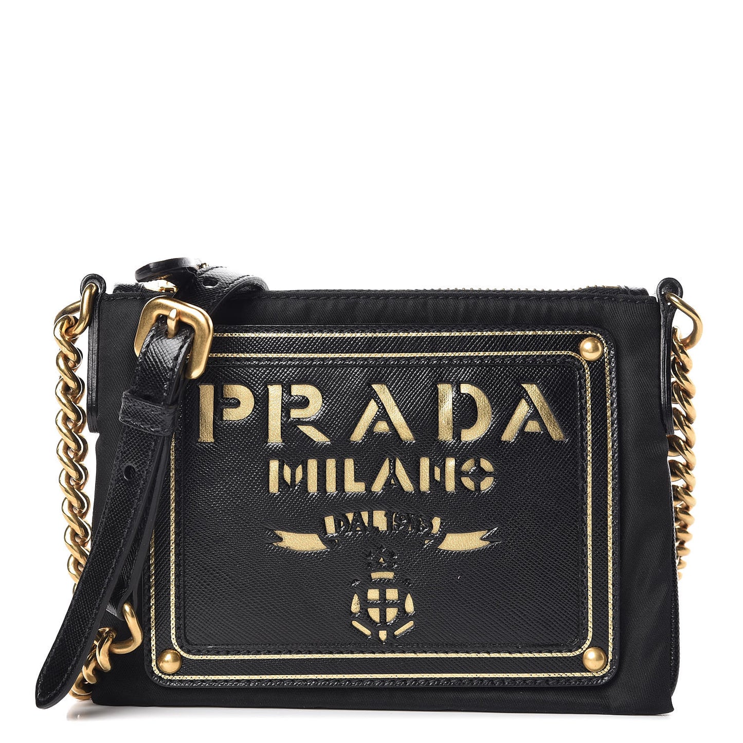 Tessuto Nylon Logo Small Crossbody Bag Black