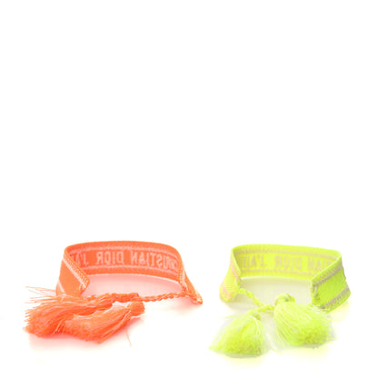 Christian Dior Woven Cotton J'Adior Friendship Bracelet Set Fluorescent Yellow Orange 3 of 3