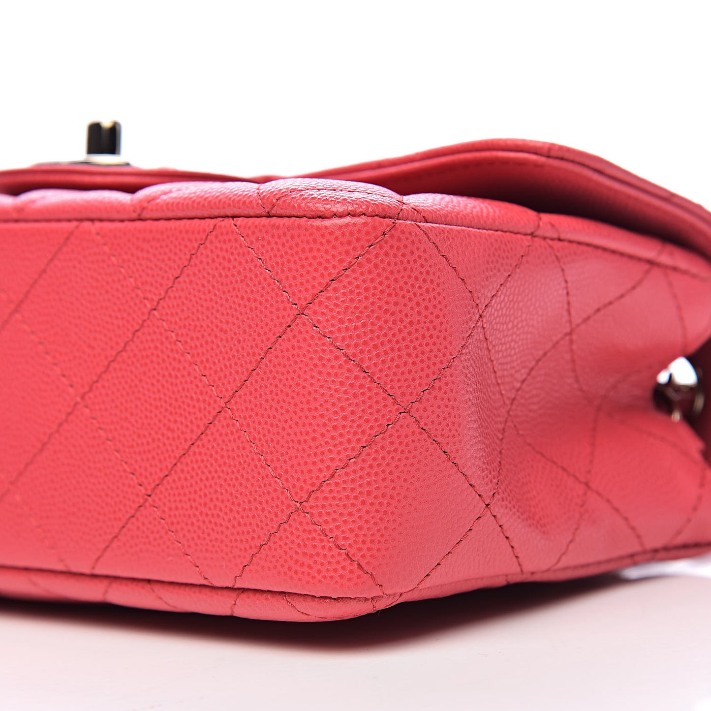 Caviar Quilted Mini Rectangular Flap Dark Pink