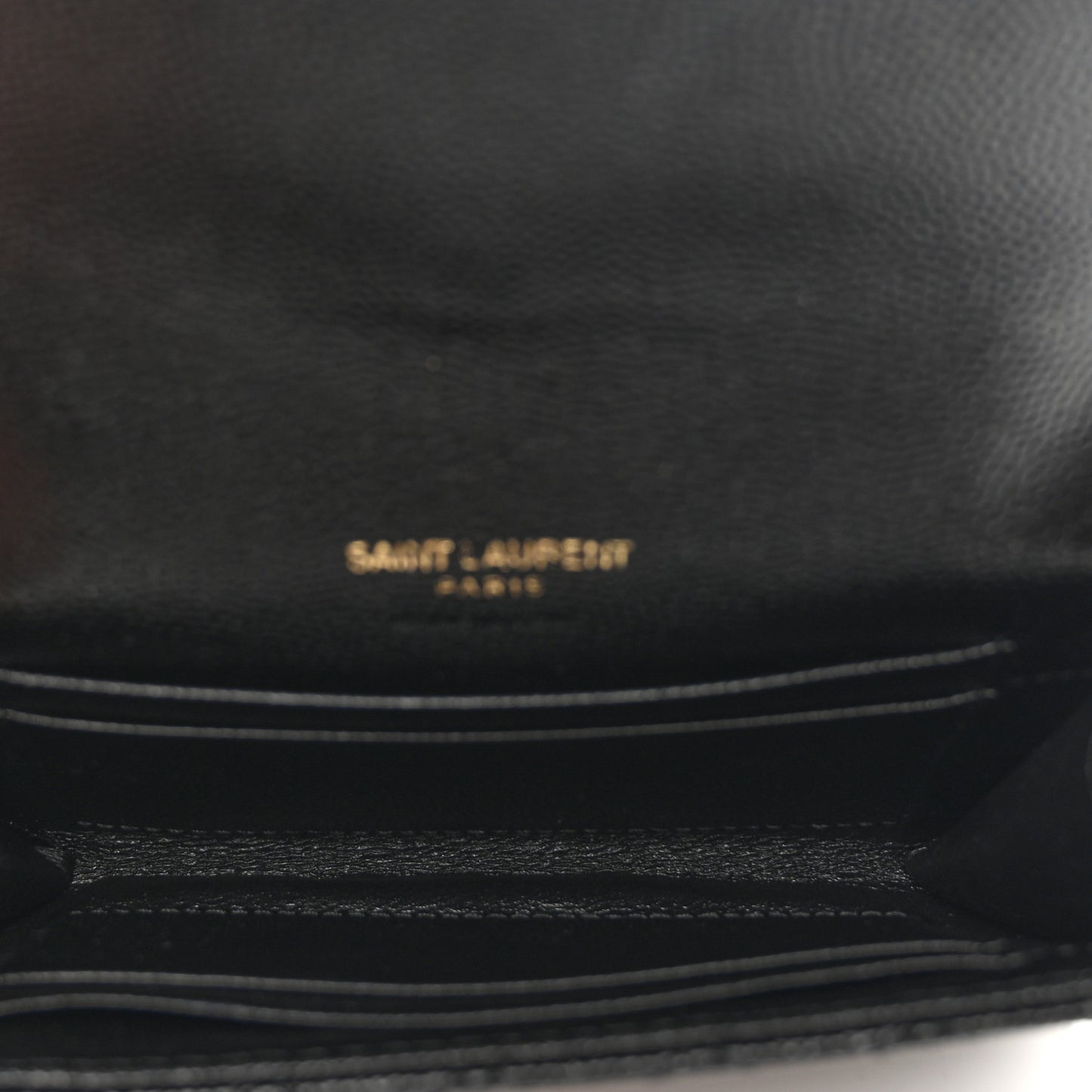 Grain De Poudre Textured Mixed Matelasse Triquilt Small Monogram Envelope Wallet Black