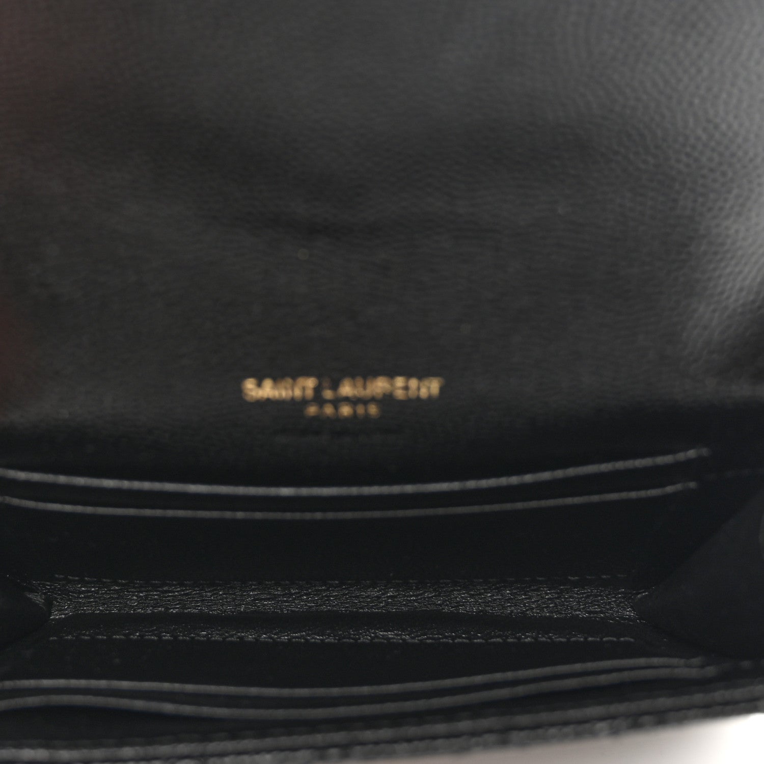 Saint Laurent Grain De Poudre Textured Mixed Matelasse Triquilt Small Monogram Envelope Wallet Black 5 of 6
