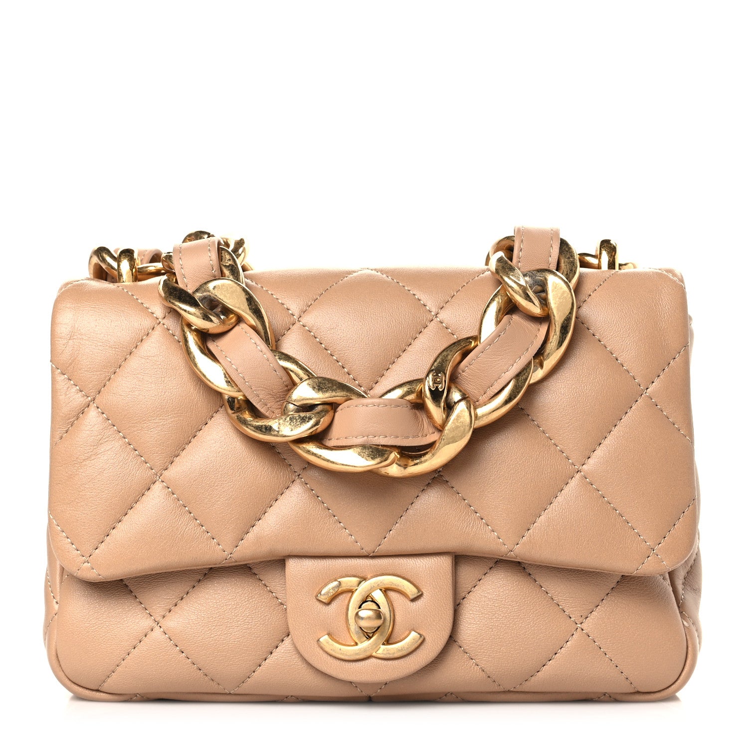 Chanel Lambskin Quilted Small CC Funky Town Flap Beige 1 of 9