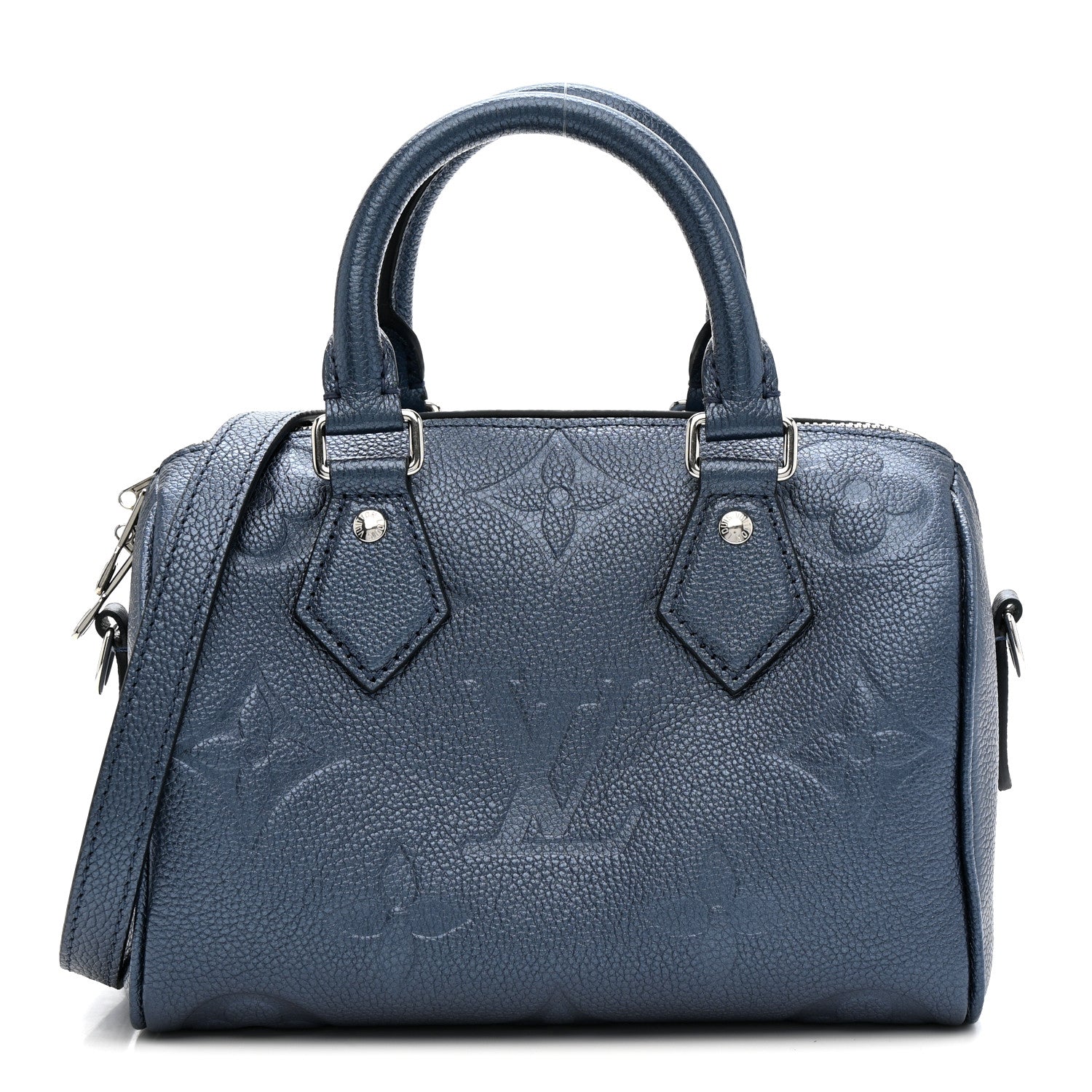 Louis Vuitton Metallic Empreinte Monogram Giant Speedy Bandouliere 20 Navy Nacre 1 of 11