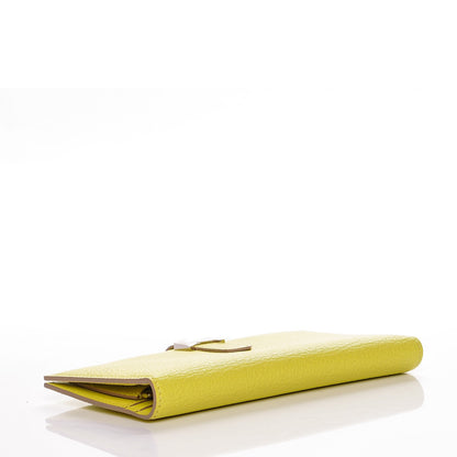 Hermes Chevre Mysore Bearn Gusset Wallet Lime 4 of 6