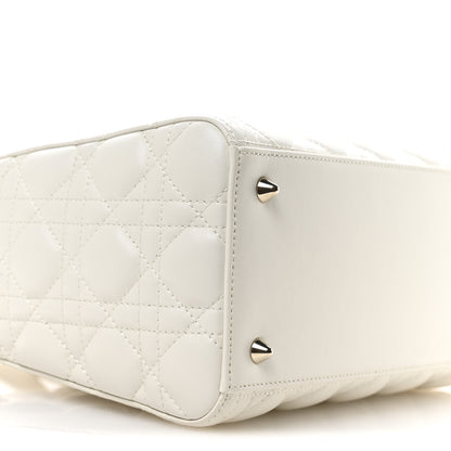 Christian Dior Lambskin Cannage Medium Lady Dior White 9 of 10