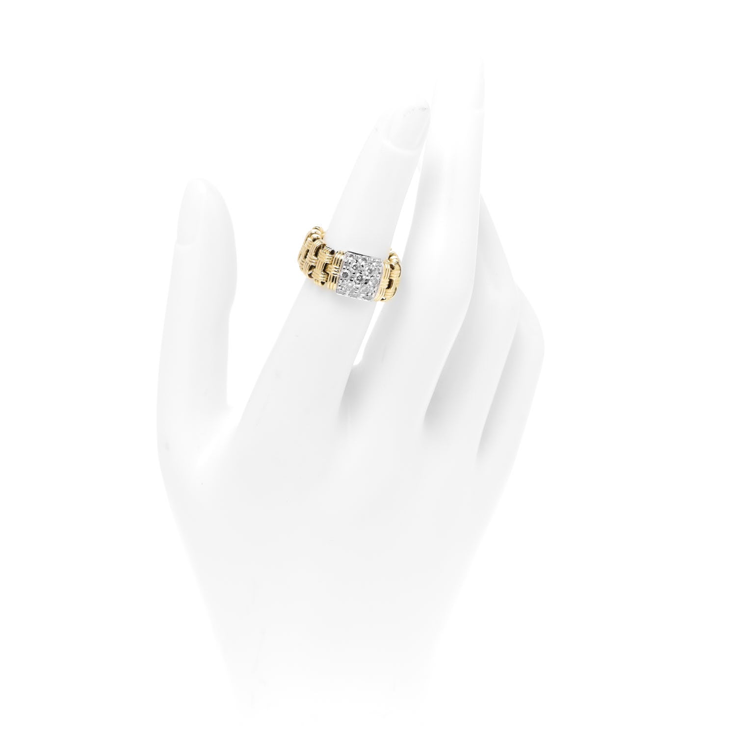 Roberto Coin 18K Yellow White Gold Diamond Appassionata Ring 48 4.5 2 of 4