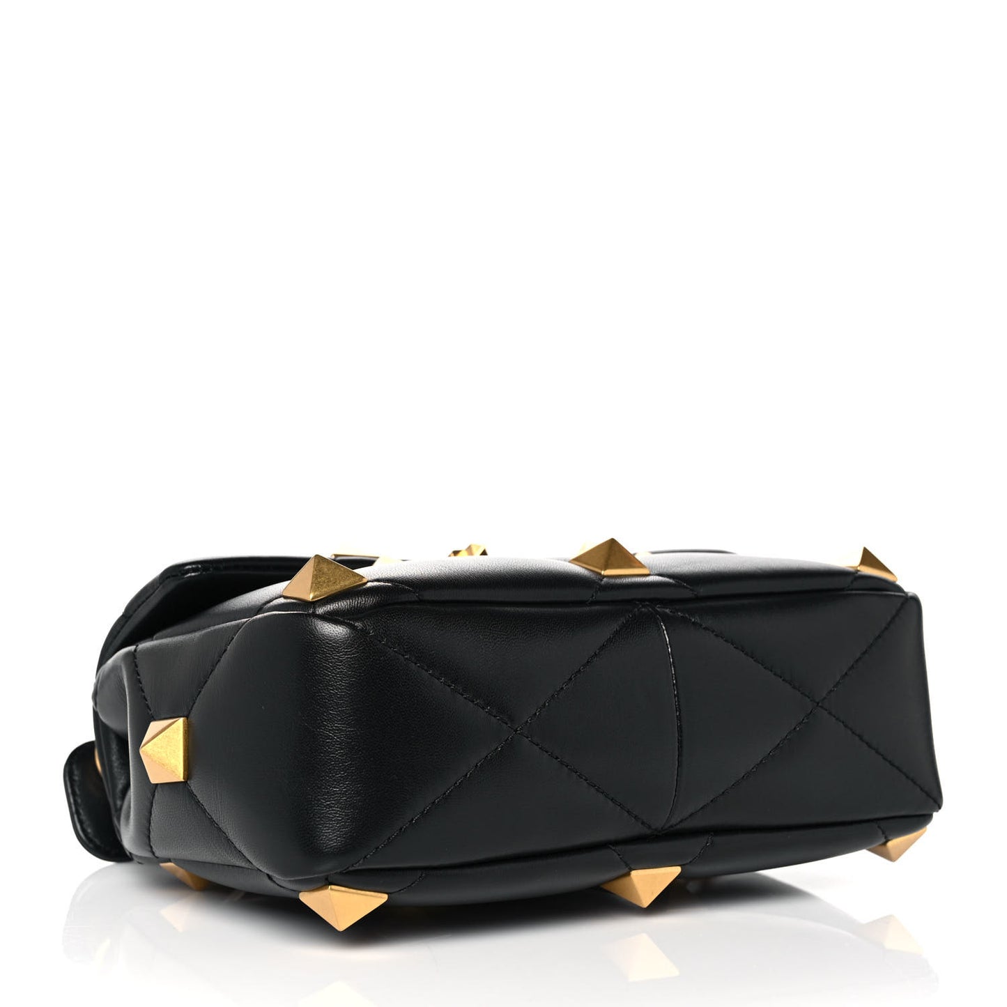 Nappa Medium Roman Stud Shoulder Bag Black