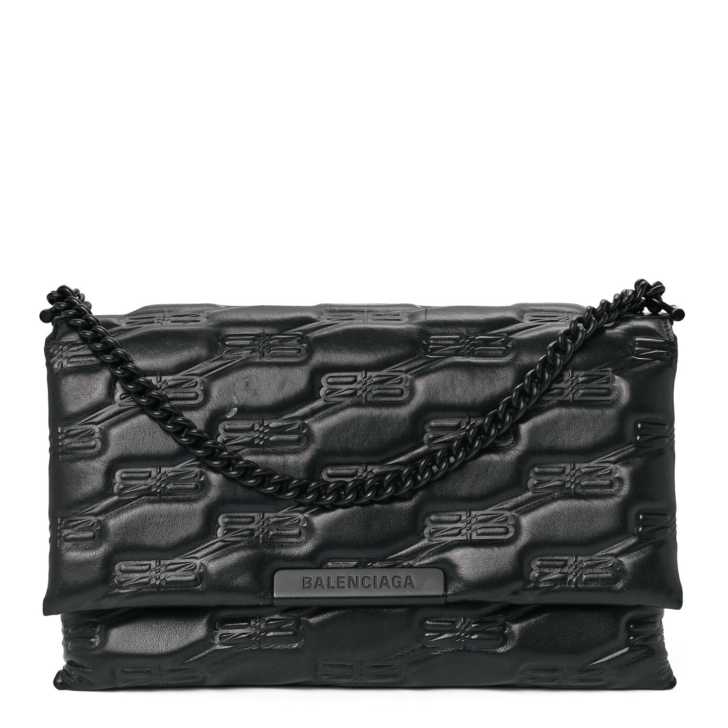 Nappa BB Monogram Embossed Medium Triplet Bag Black
