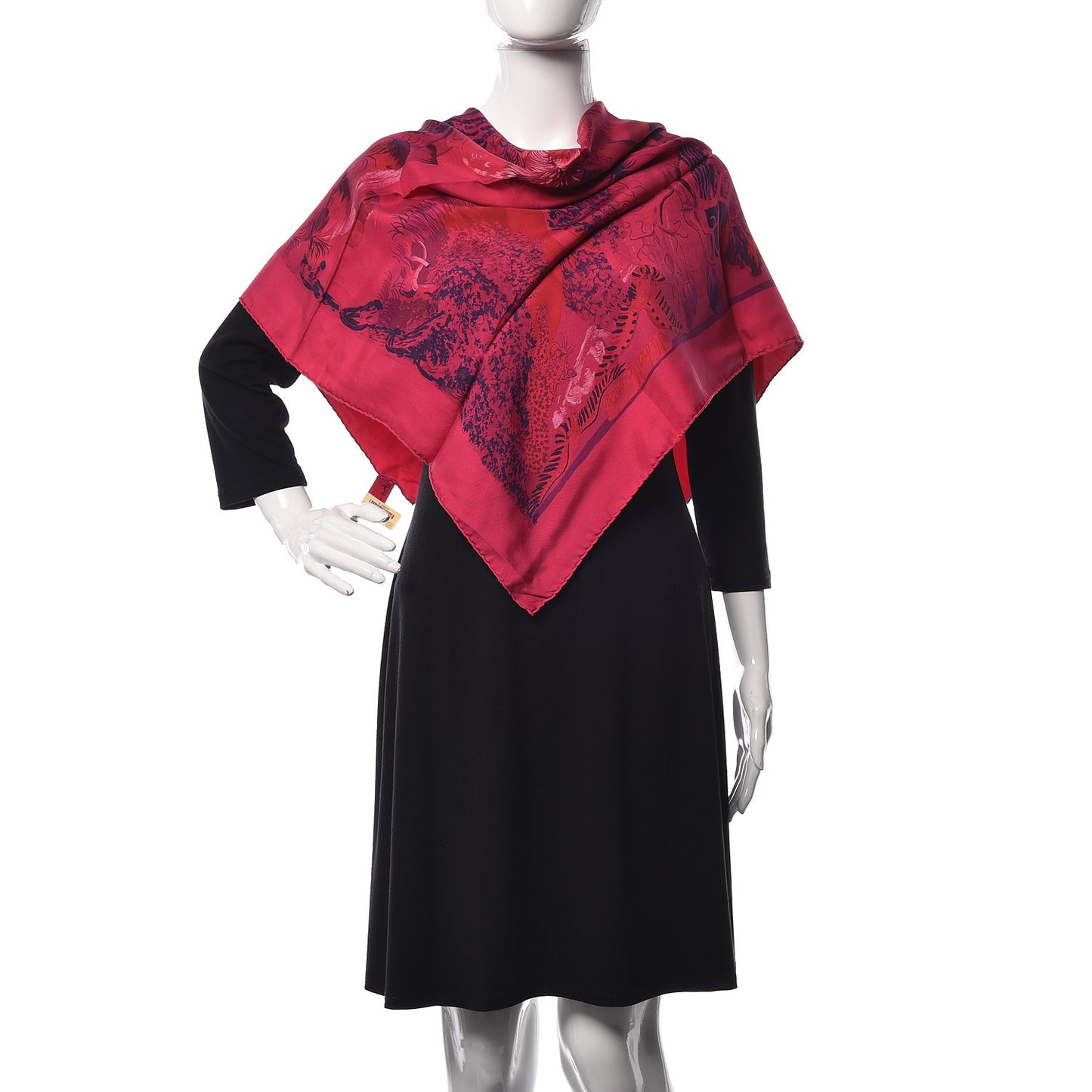 Silk Dip Dye Nuba Mountain Scarf 90 Fuchsia