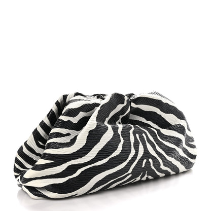 Bottega Veneta Nappa Zebra Print The Pouch Oversized Clutch White Black 3 of 10