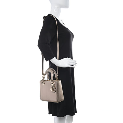 Christian Dior Metallic Lizard Small Lady Dior Gold 2 of 9