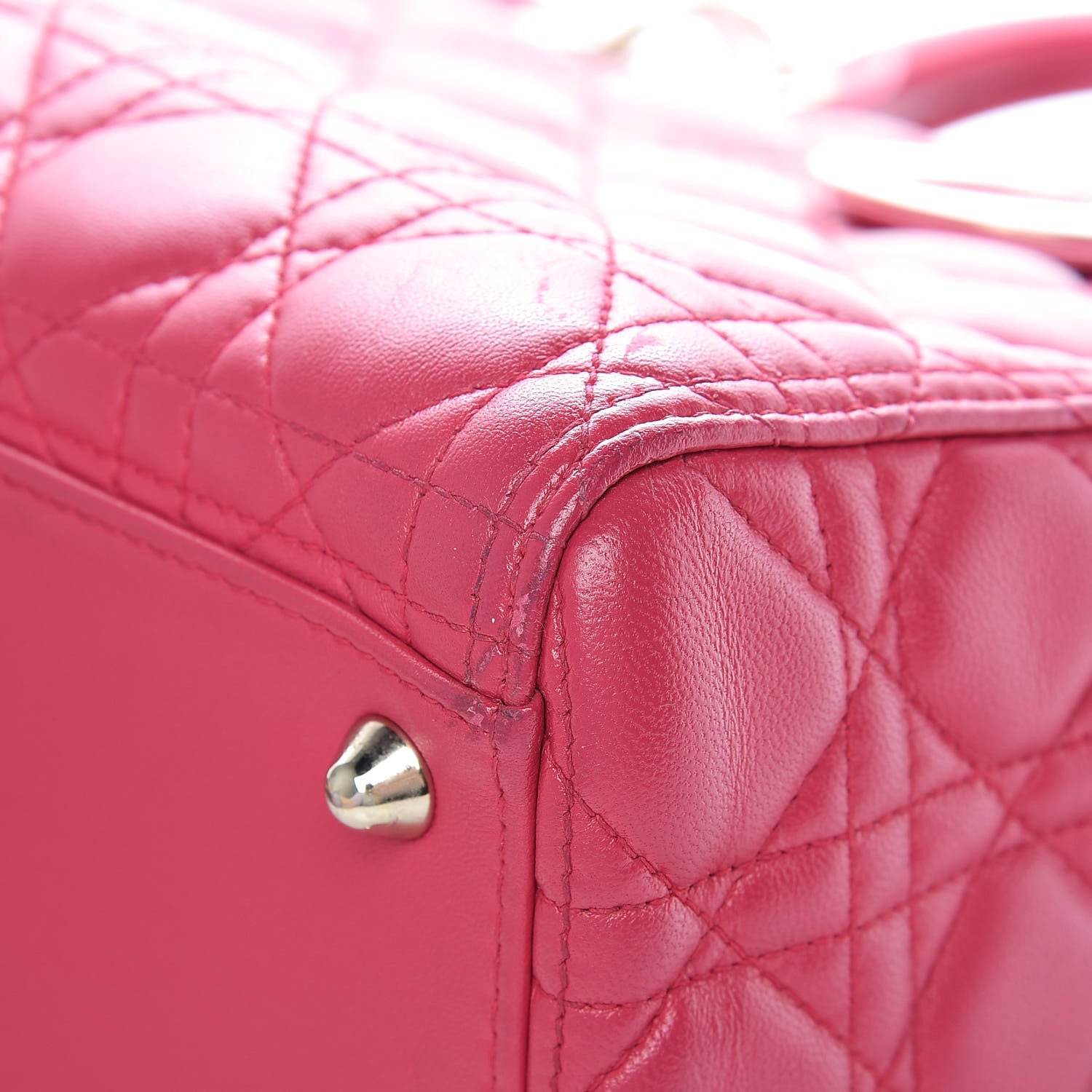 Christian Dior Lambskin Cannage Large Lady Dior Fuchsia 19 of 29