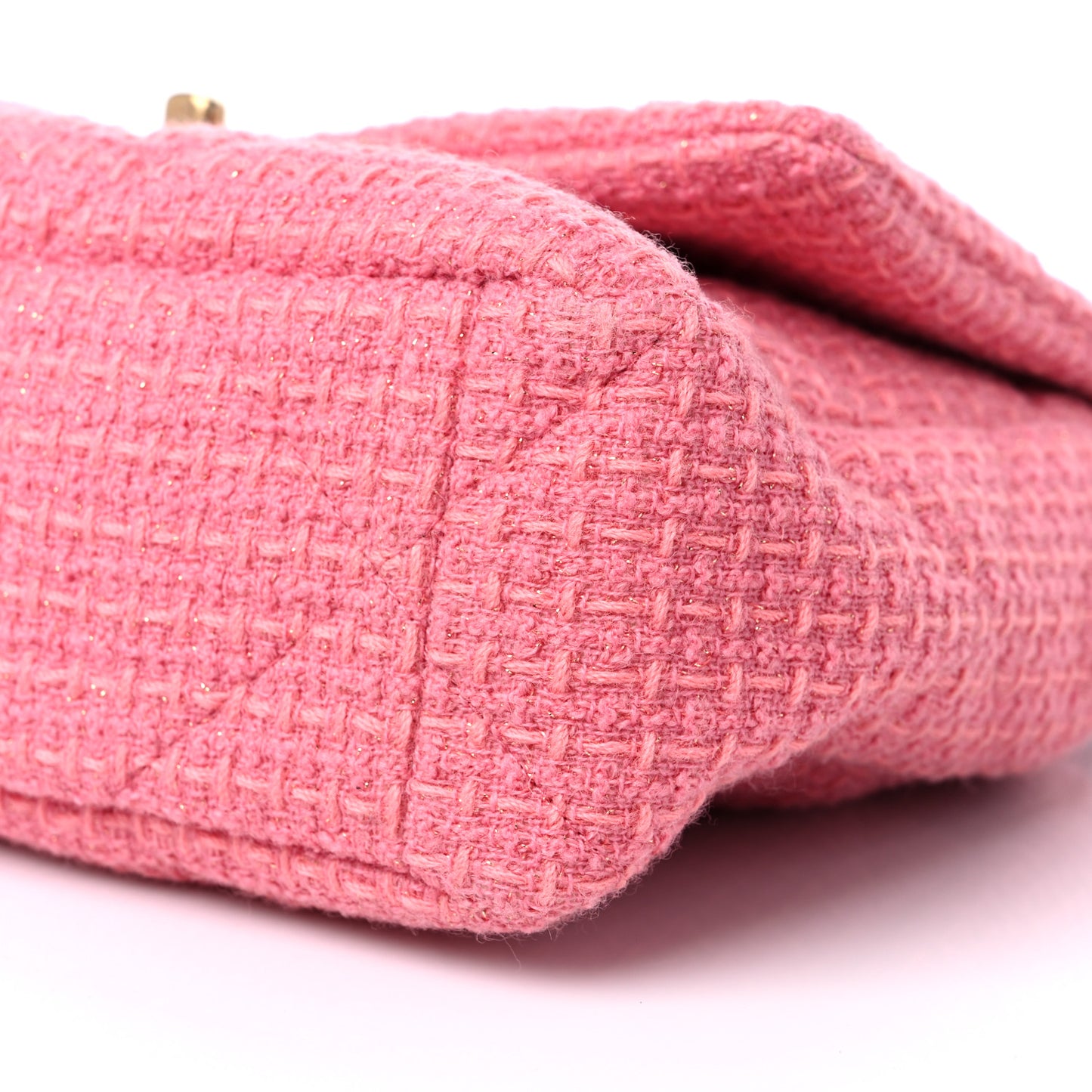 Metallic Tweed Quilted Large Chanel 19 Flap Pink