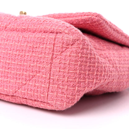 Chanel Metallic Tweed Quilted Large Chanel 19 Flap Pink 9 of 9