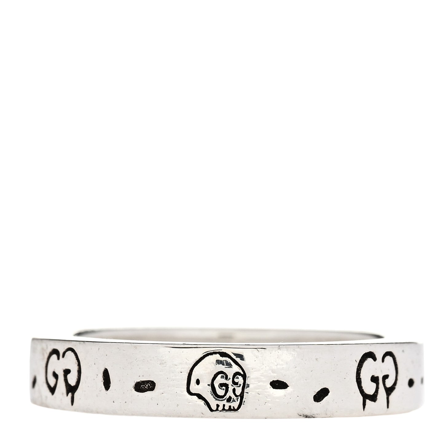 Sterling Silver Narrow GucciGhost Hamlet Skull Ring 54 7