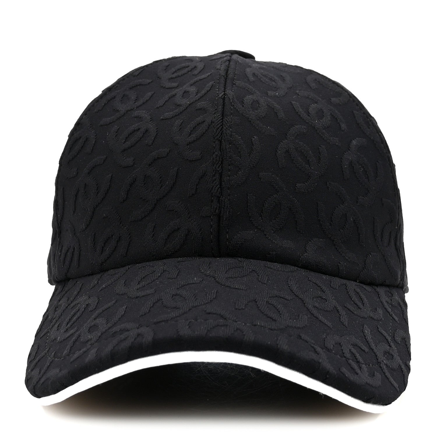 Chanel Silk Cotton CC Cap Hat Black Beige 3 of 8