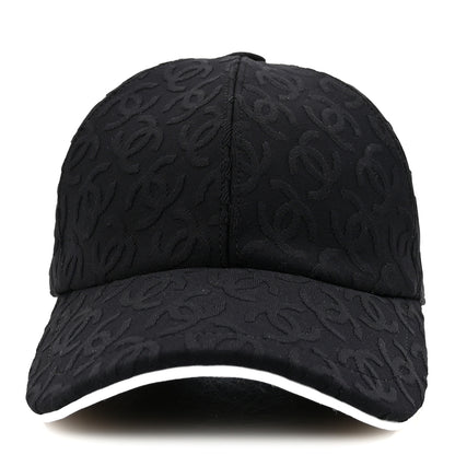 Chanel Silk Cotton CC Cap Hat Black Beige 3 of 8