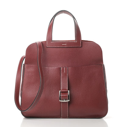 Hermes Taurillon Clemence Halzan 31 GM Rouge Grenat 3 of 14
