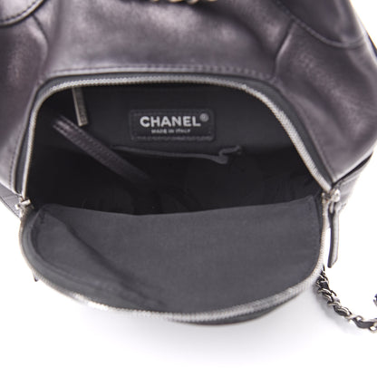 Chanel Lambskin Quilted Drawstring Backpack Black 5 of 14