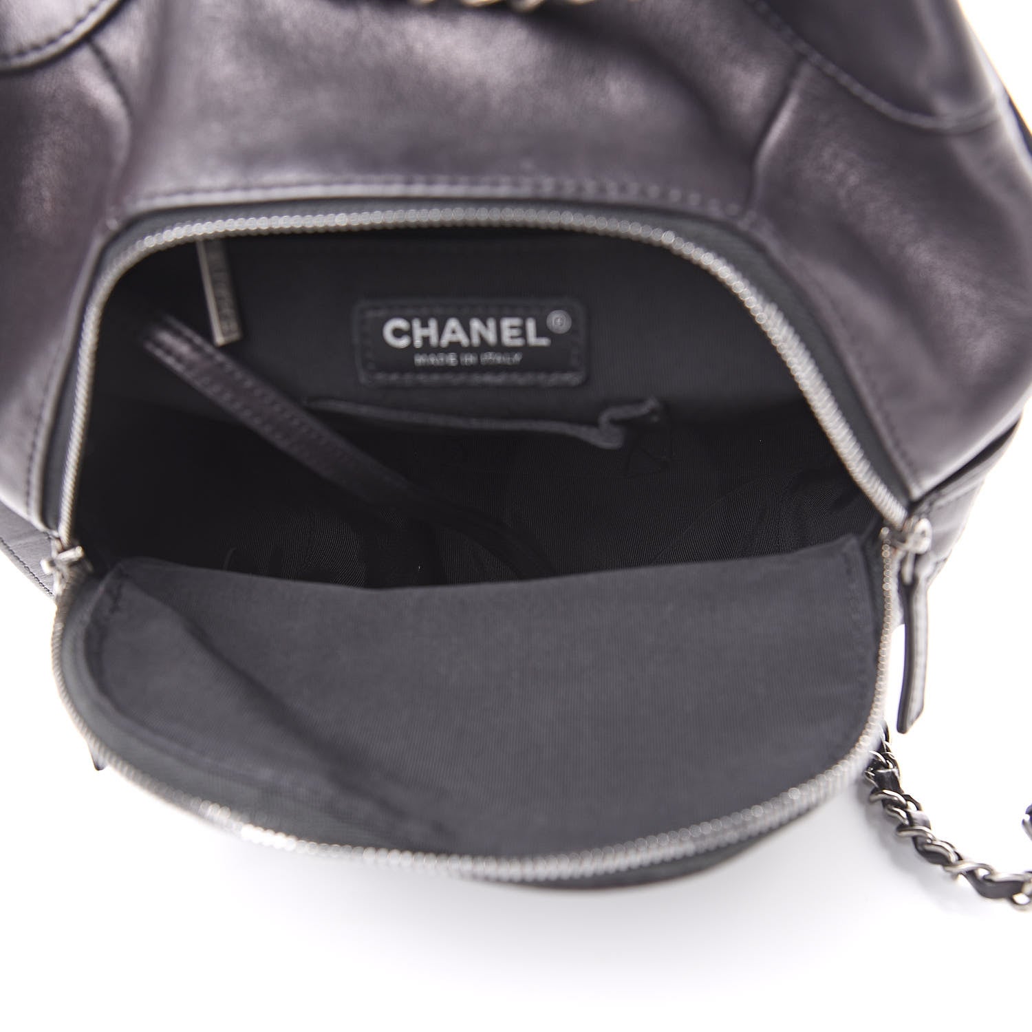 Chanel Lambskin Quilted Drawstring Backpack Black 5 of 16