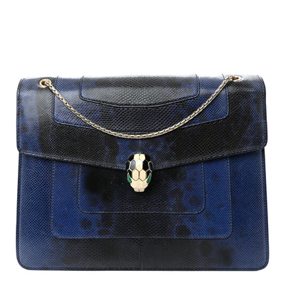 Bulgari Shiny Karung Medium Serpenti Forever Crossbody Bag Dark Blue 1 of 10
