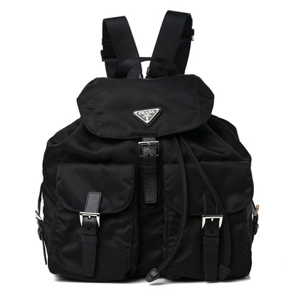 Prada Tessuto Nylon Saffiano Medium Backpack Black 1 of 9