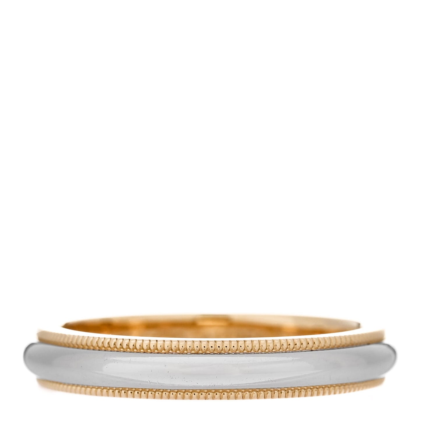 Platinum 18K Yellow Gold 3.5mm Milgrain Wedding Band Ring 54 7