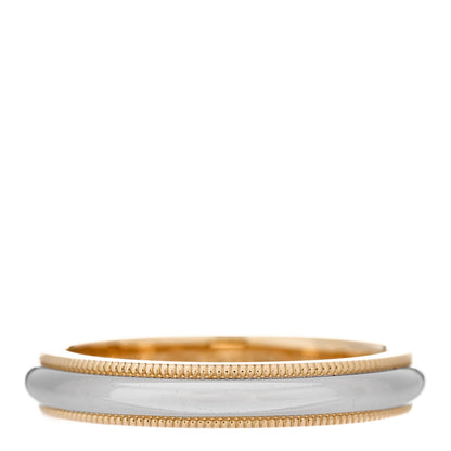 Tiffany Platinum 18K Yellow Gold 3.5mm Milgrain Wedding Band Ring 54 7 1 of 4