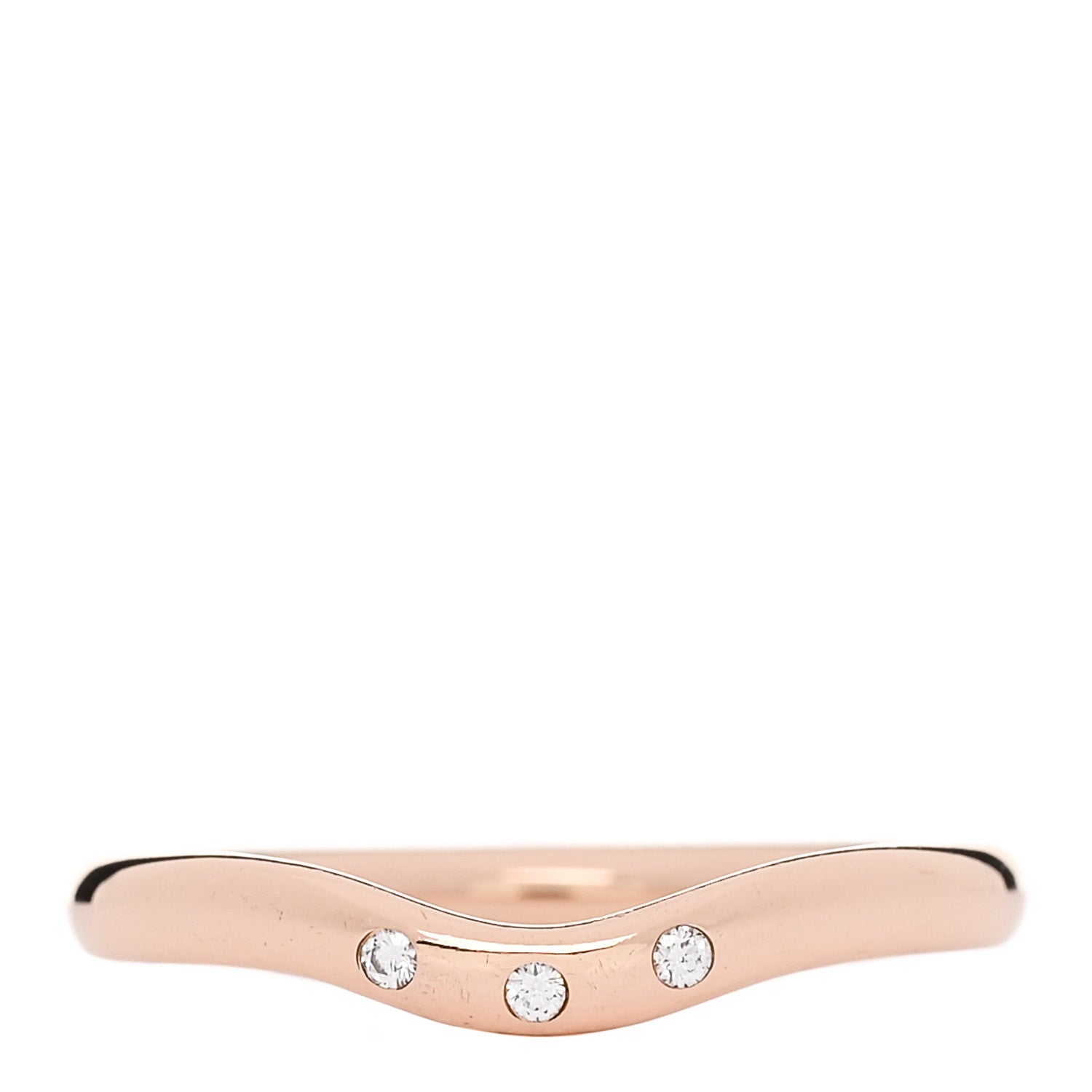 Tiffany 18K Rose Gold Diamond Elsa Peretti Wedding Band Ring 50 5.5 1 of 5