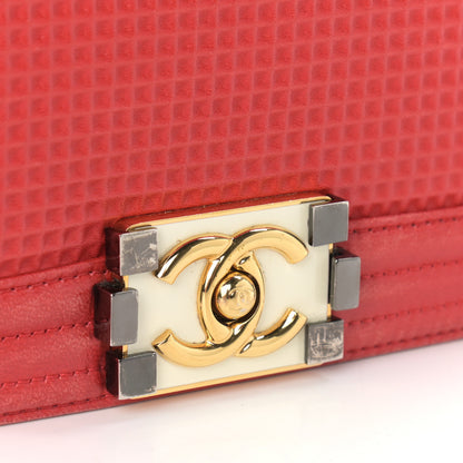 Chanel Lambskin Embossed New Medium Boy Cube Flap Red 14 of 15