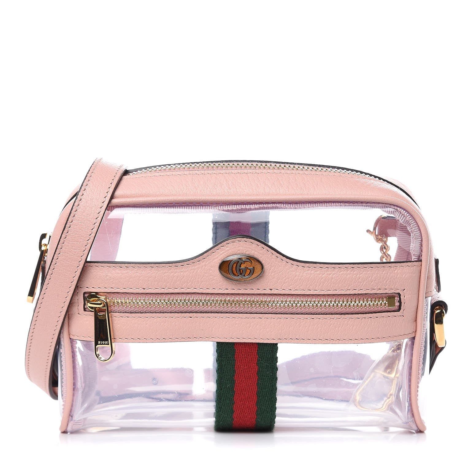 Gucci Vinyl Web Mini Ophidia Transparent Shoulder Bag Perfect Pink 1 of 8